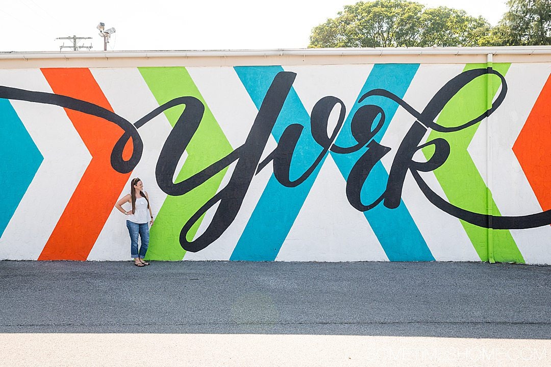 York mural with orange, green and blue lines in Pennsylvania