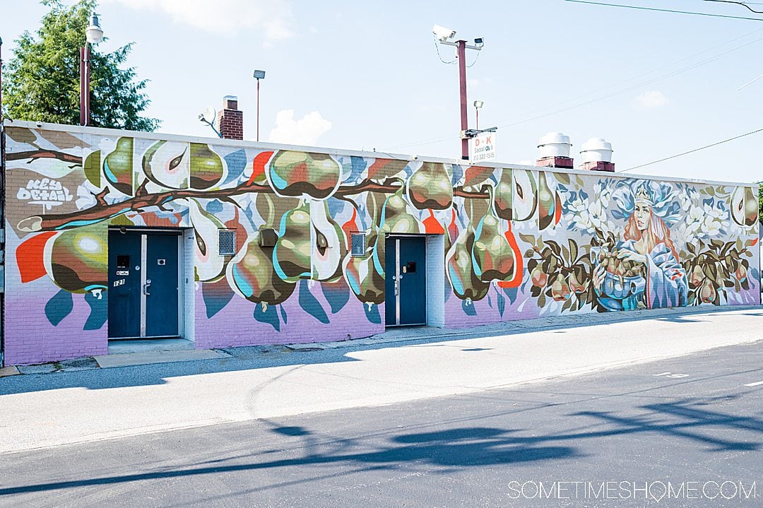 Mural with pears and shapes in York, PA