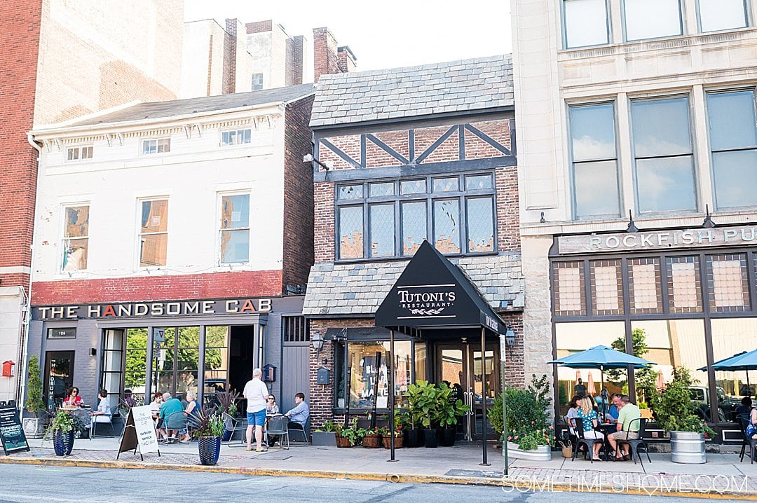 1800s facade of The Handsome Cab restaurant in downtown York, PA