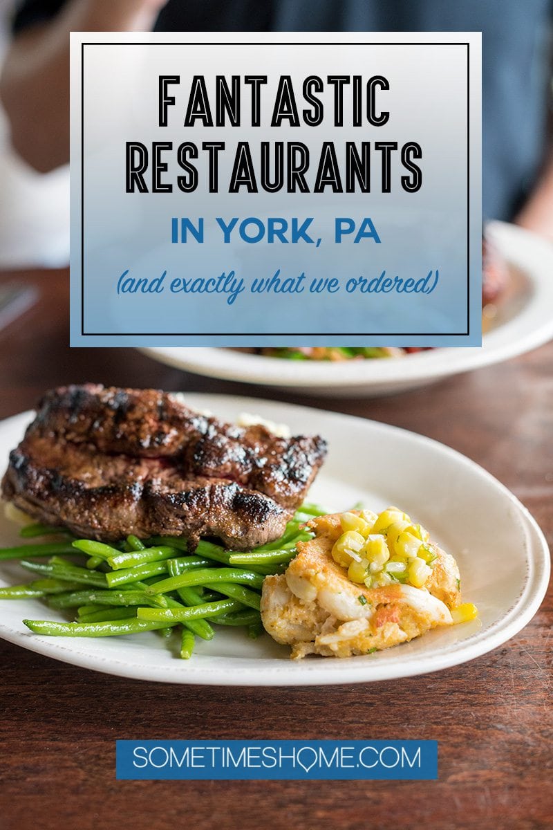 York PA Restaurants steak dish and Pinterest graphic