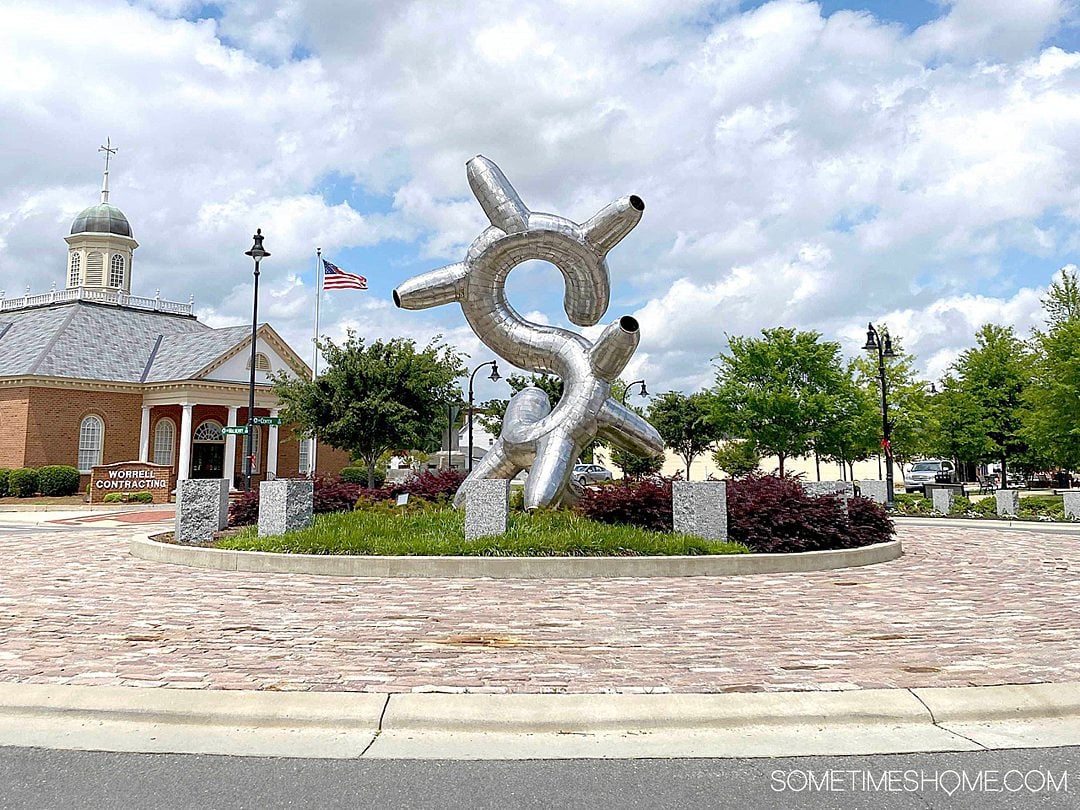 Sculpture in a turnaround on N. Center Street in Goldsboro, NC