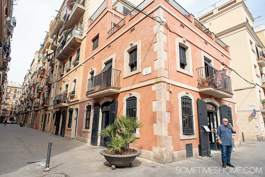 Exterior of a restaurant in Barceloneta neighborhood in Barcelona