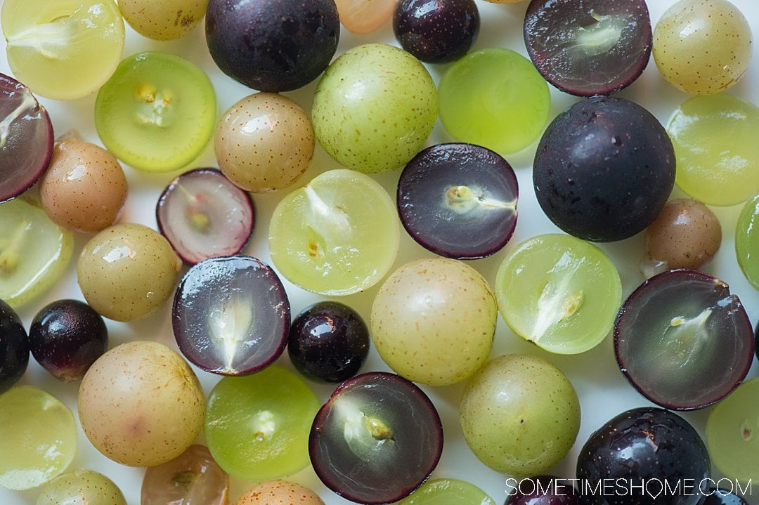 Cut and whole muscadine grapes