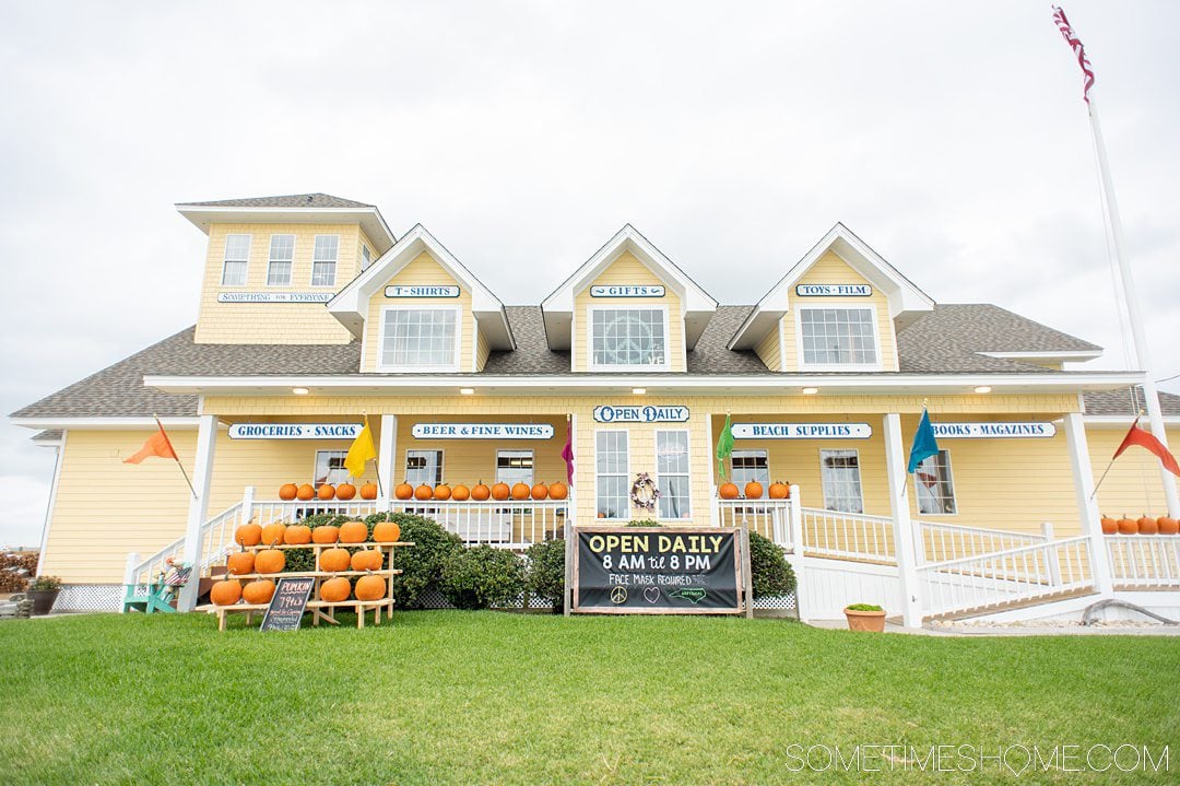 Image of a yellow house that's Lee Robinson's General Store for great things to do in the Outer Banks of North Carolina.