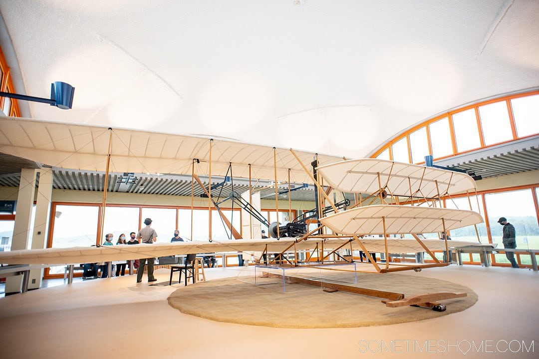 A replica of the 1903 Wright Brothers flyer near Kitty Hawk in Kill Devil Hills in the Outer Banks.