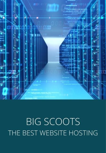 Big Scoots website hosting image with a photo of a server farm.