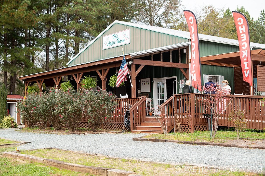 Building with a green roof at Millstone Creek Orchards by Asheboro, NC.