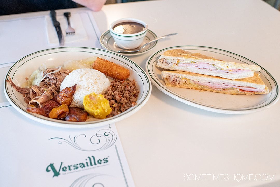 One of the best things to do in Little Havana, Miami, is get Cuban food at Versailles restaurant.