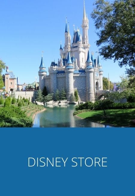 Favorite things icon with Disney Store and Cinderella Castle.
