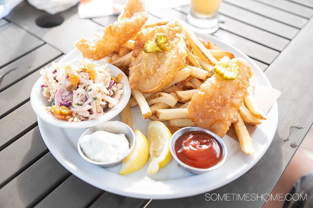 Fish and Chips plate at Rising Tide Restaurant in Port Canaveral.
