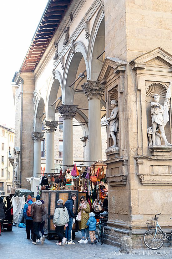 Loggia del Mercato Nuovo, a market with leather goods, in Florence, Italy.