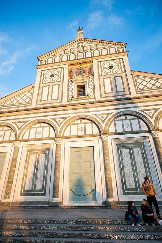 Facade of San Miniato al Monte Church in Florence, in Italy.