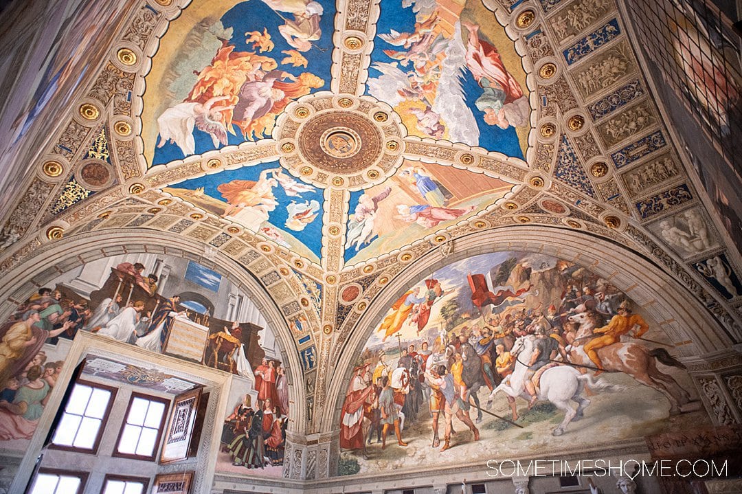Ceiling paintings inside The Vatican Museums, in Vatican City near Rome, Italy.