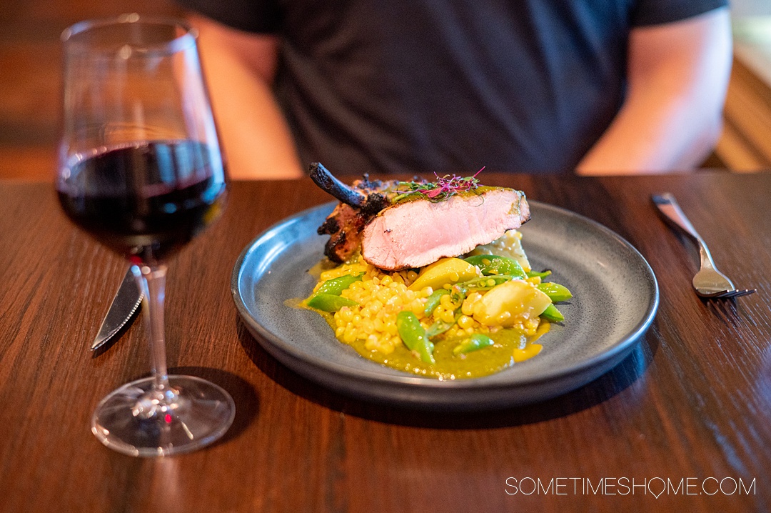 Meat and vegetables on a plate at 1799 restaurant in Franklin, Tennesee.