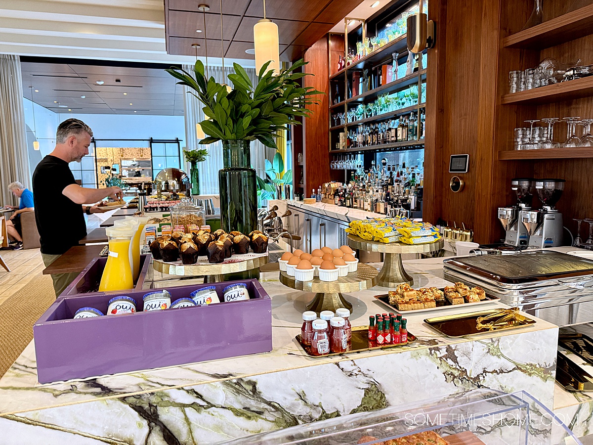 Breakfast buffet at the ette hotel.